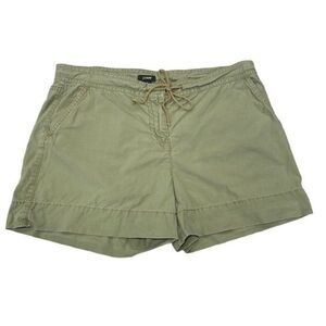 J. Crew Green Shorts Size 10 Low Fit Drawstring Lightweight Cotton 4" Inseam